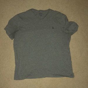 Grey Large Polo Ralph Lauren V Neck T Shirt